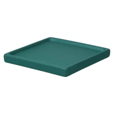 4.3 Inch Square Ceramic Plant Saucers, Green Blue
