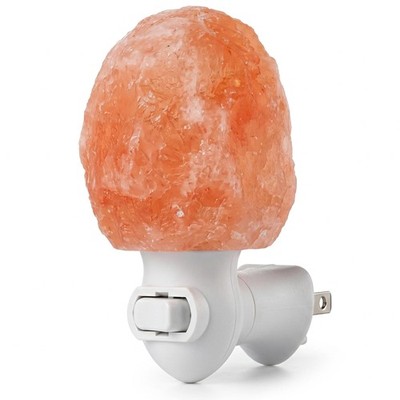 Himalayan Natural Salt Wall Light Rock Shape, Hand Carved, Warm Amber Glow Ni...