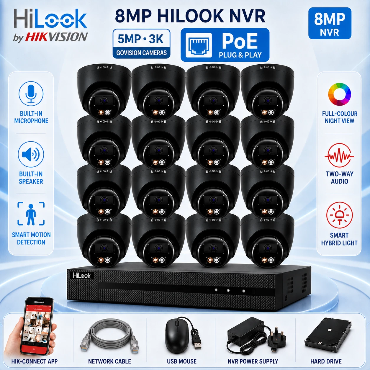 Hikvision 8MP 5MP Smart ColorVu IP POE NVR CCTV System 2Way Audio IN/Outdoor Kit - Picture 18 of 34