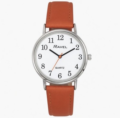Ravel Damen Quarzuhr - Pastell Armbänder, leicht ablesbares arabisches Zifferblatt silbernes Gehäuse