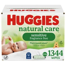 24 pack Huggies Natural Care Sensitive Unscented Baby Wipes  (1344ct total