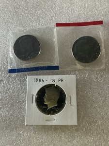1985 P D + Proof Kennedy Half Dollar BU Gem in Original Mint Cello