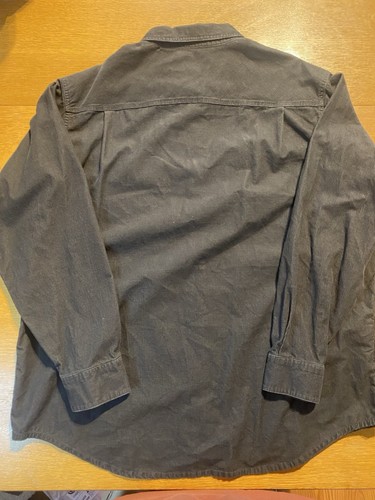 Eddie Bauer Corduroy Long-Sleeve Shirt Chemise à Bouton Bas, Olive foncé, Taille S Homme