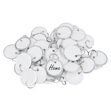 Uniclife 50 Pcs Key Tags 1 Inch White Paper Labels Writable 50 Pack,