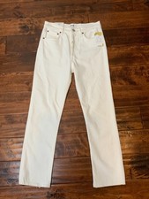 AGOLDE Whip White Riley Straight Crop Button Fly Denim Jeans, Size 26 NWT!