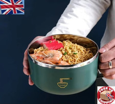 304 Stainless Steel Ramen Noodle Bowl with Lid - Heat Resistant Instant Noodles