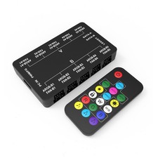 Vetroo 20-Port 5V 3PIN ARGB and 12V 4PIN PWM Fan Hub w/ Remote Control - Black