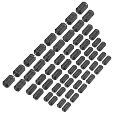 56Pcs 5Size Clip-on Ferrite Ring Core Noise Filter Cable Clip EMI RFI Black