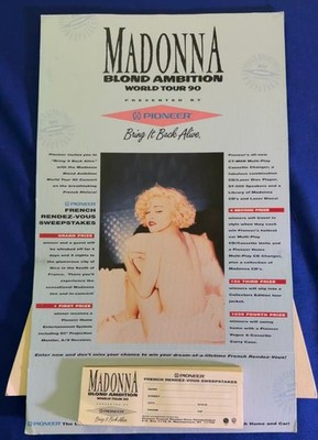 vintage 1990 Madonna Pioneer Blonde Ambition Tour CONTEST PROMO