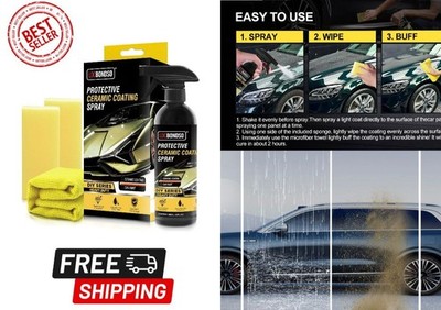 Ceramic Coating Spray for Cars - Shiny Car Stuff, Hydrophobic Car Wax Spray 10oz