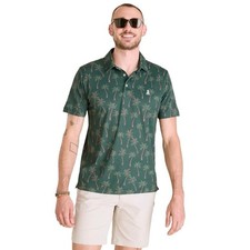 NWT Chubbies Men  s The Brushstroke Palm Range Polo Dark Green Size Medium