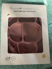 Rocced Silicone Suction Plate Pink Baby Plate with Sections BPA-Free For Babies
