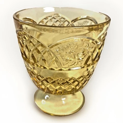 Amber Federal Glass Mayfair 4" Footed Open Sugar 1934