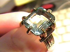 sterling silver 925 Ring BLUE TOPAZ 6.5 Natural SOLITAIRE DAINTY BOLD DELICATE