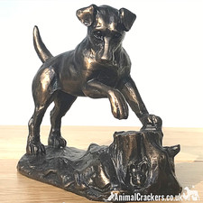 Jack Russell Terrier ornament bronze effect  figurine sculpture by Harriet Glen