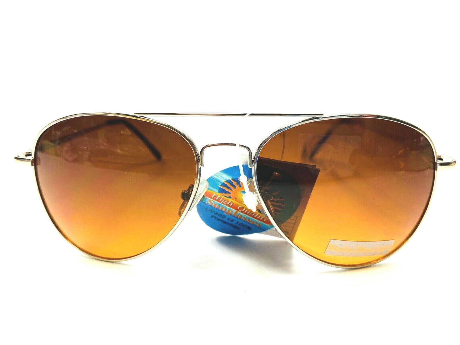 Unbranded Silver Metal Aviator Sunglasses with Blue Blocking Tear Drop Unisex 30174-image