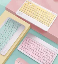 10" Mini Wireless Bluetooth Keyboard/Mouse Set Waterproof Tablet Apple iPad PC