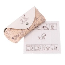 Peanuts Snoopy Eyeglass Case Glasses Comic with Original Cloth Japan New Limited