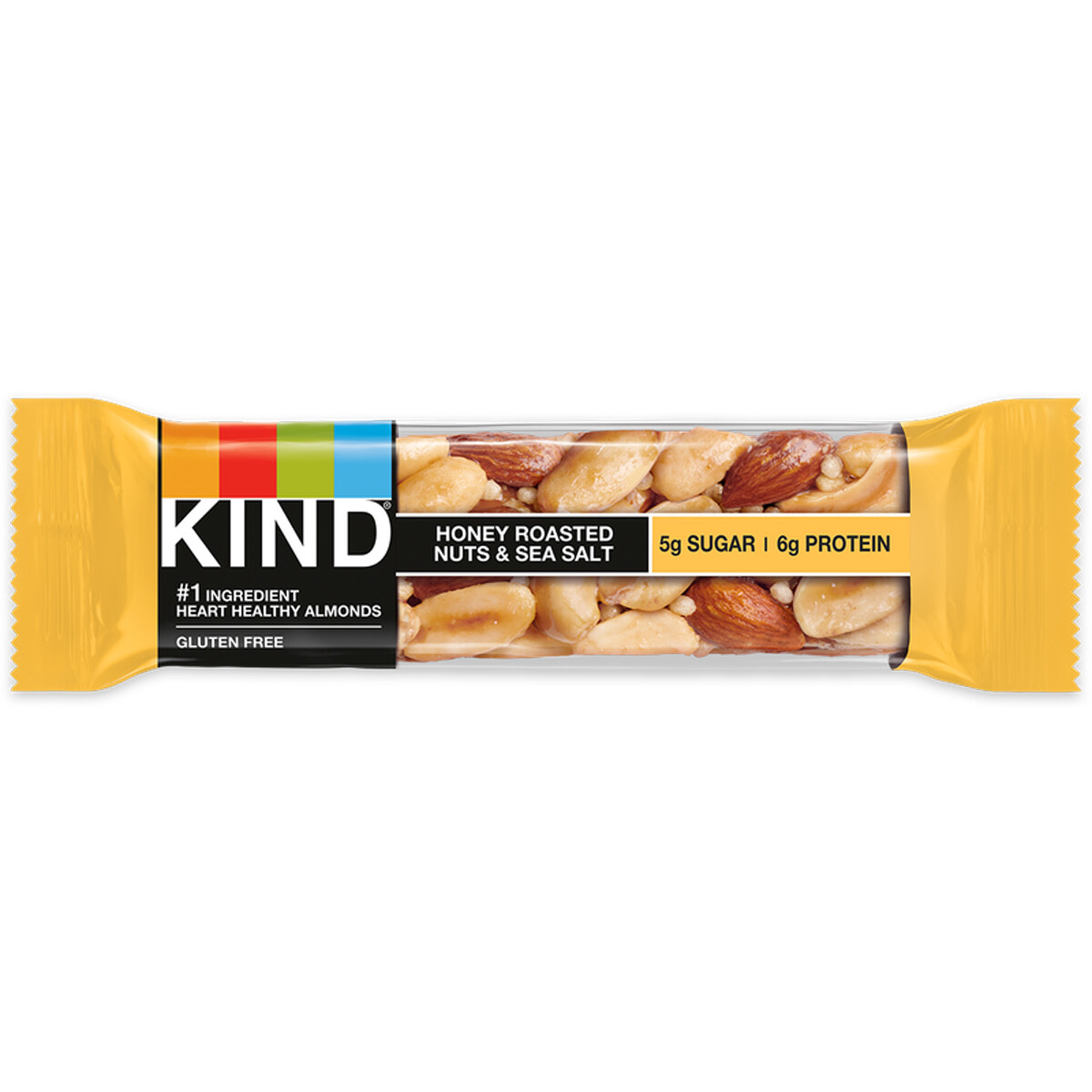 BE KIND Nueces Tostadas Con Miel Y Sal Marina Barra De Nueces Sin Gluten 40g