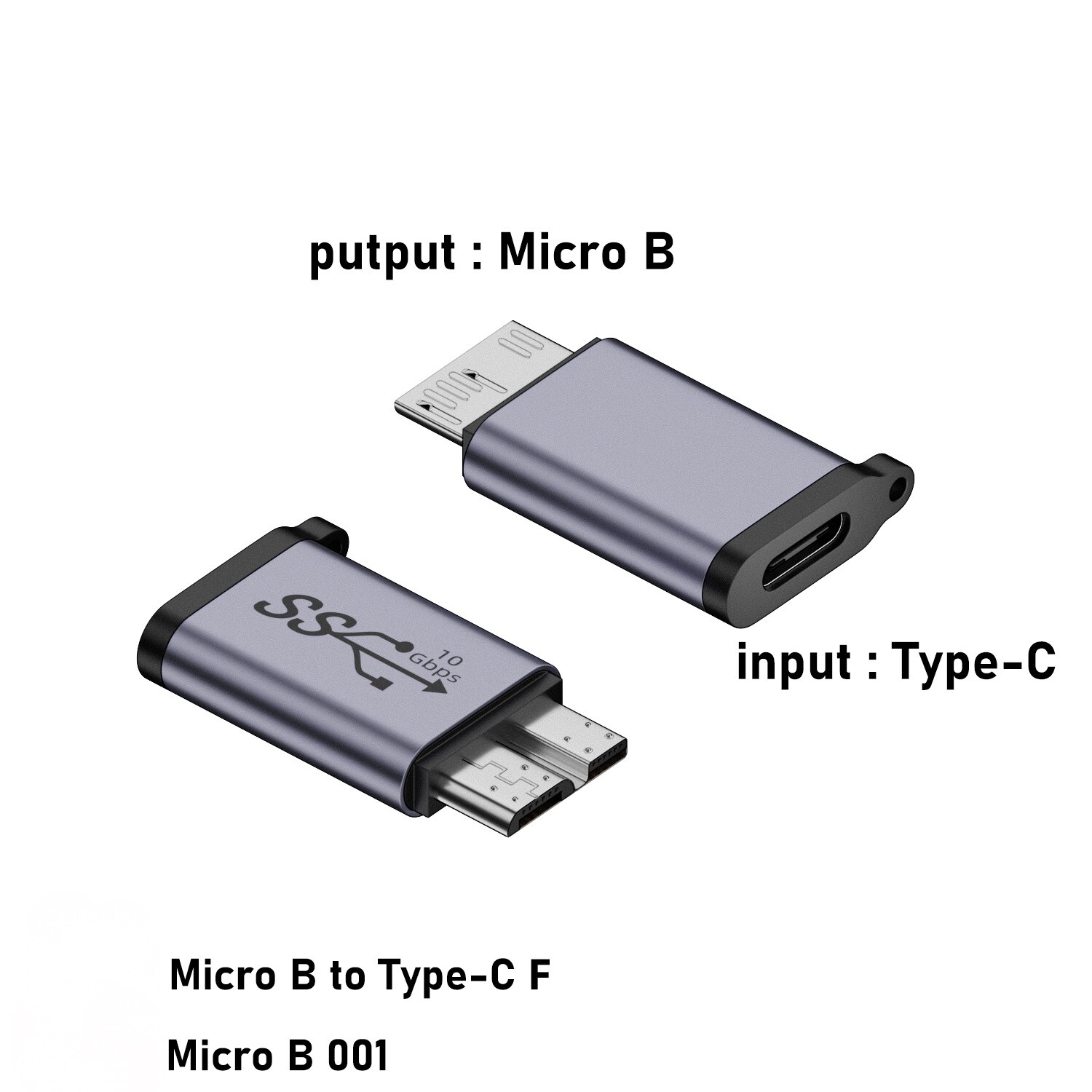 3pack Micro-B to USB 3.0 Adapter for USB External Hard Drive Data Sync Connector