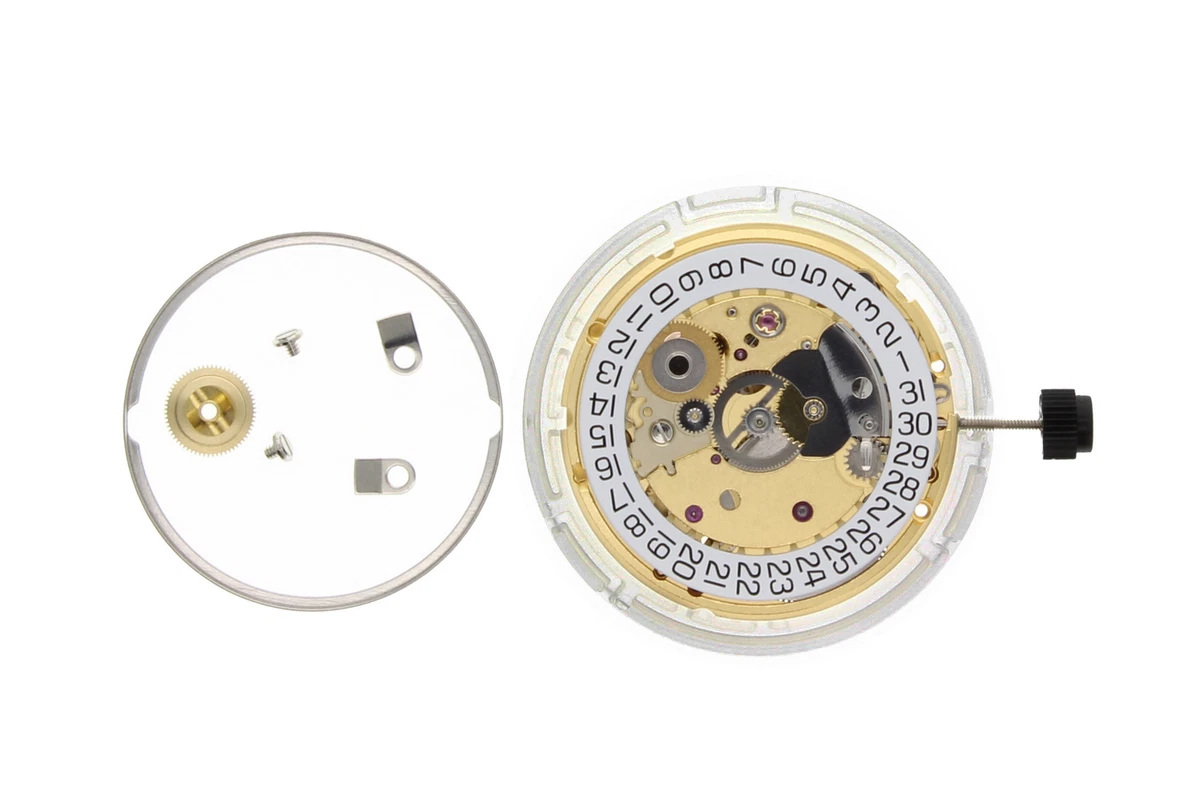 GENUINE FOR ETA 2824-2 AUTOMATIC WATCH MOVEMENT 25 JEWEL DATE @3 GOLD NEW  SWISS