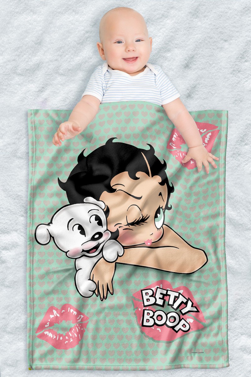 Betty Boop Soft Fleece Baby Blanket, Cozy Crib Throw 30