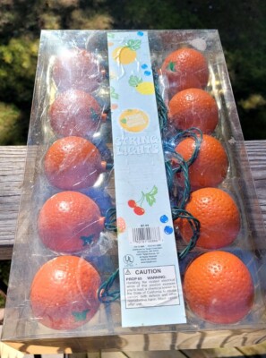 New Fresh Squeezed Summer Orange Party String Lights Over 9 FT Long Florida   