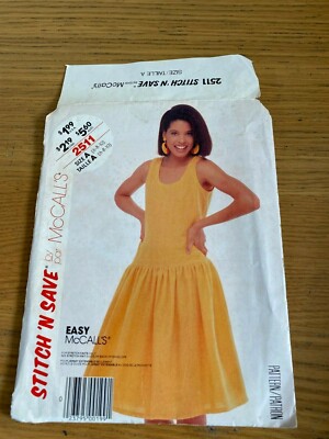 NEU McCall's MISSES Easy KLEID Stitch N Save SCHNITTMUSTER 2511 Größe A 6-8-10