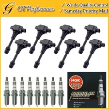 Quality Ignition Coil & NGK Spark Plug 8PCS for Infiniti QX56/ Nissan 5.6L V8