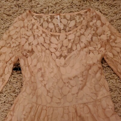 chinese dress ladies Farida Peach Lace Maxi Dress - US 18