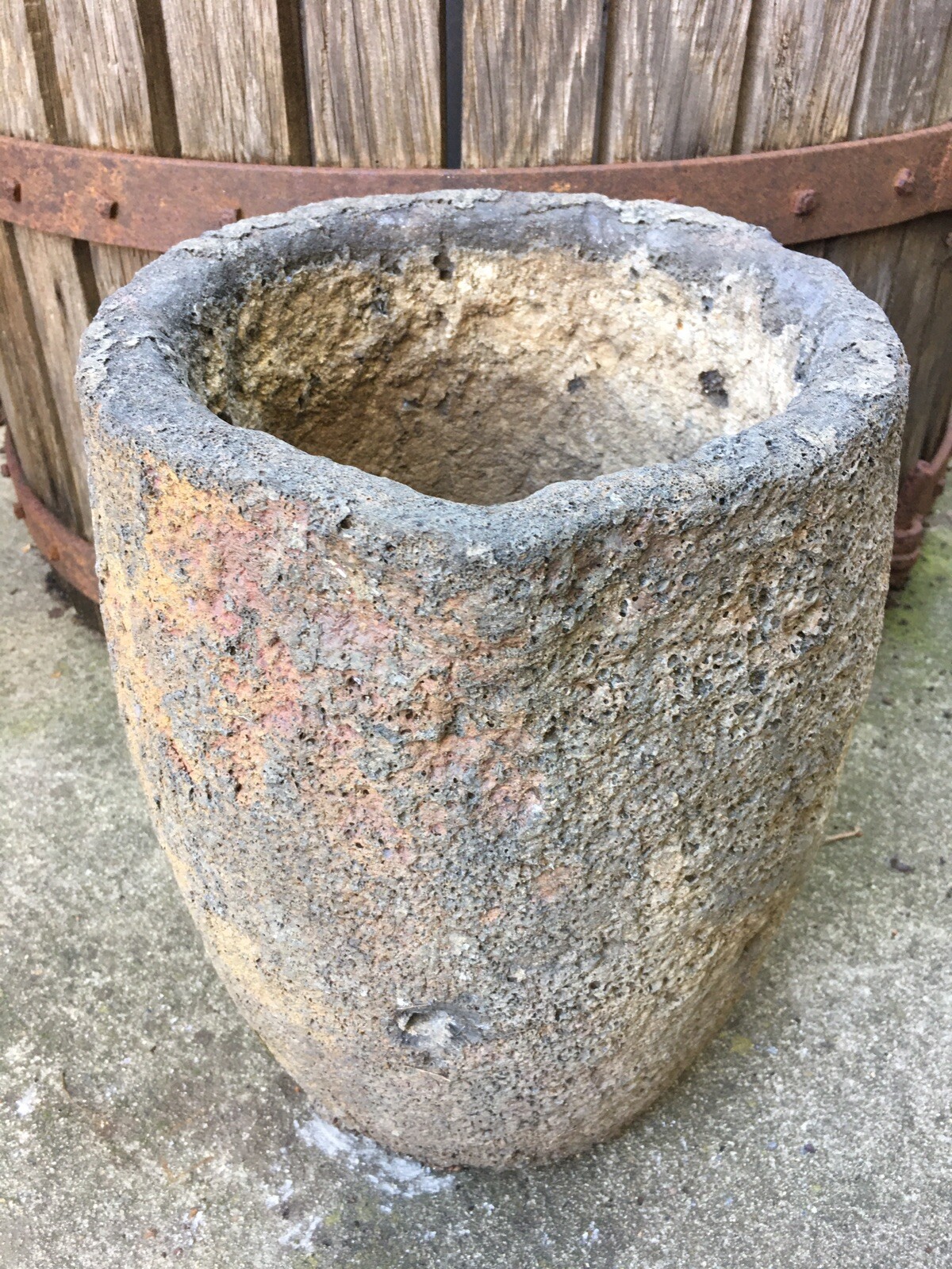 Antique Foundry Crucible Industrial Brutalist Garden Vase Pot Decor eBay