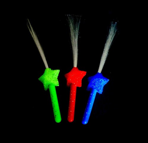 10 LED-Leuchtwedel, Glasfaser-Leuchtwedel, Multicolor, Rot Oder