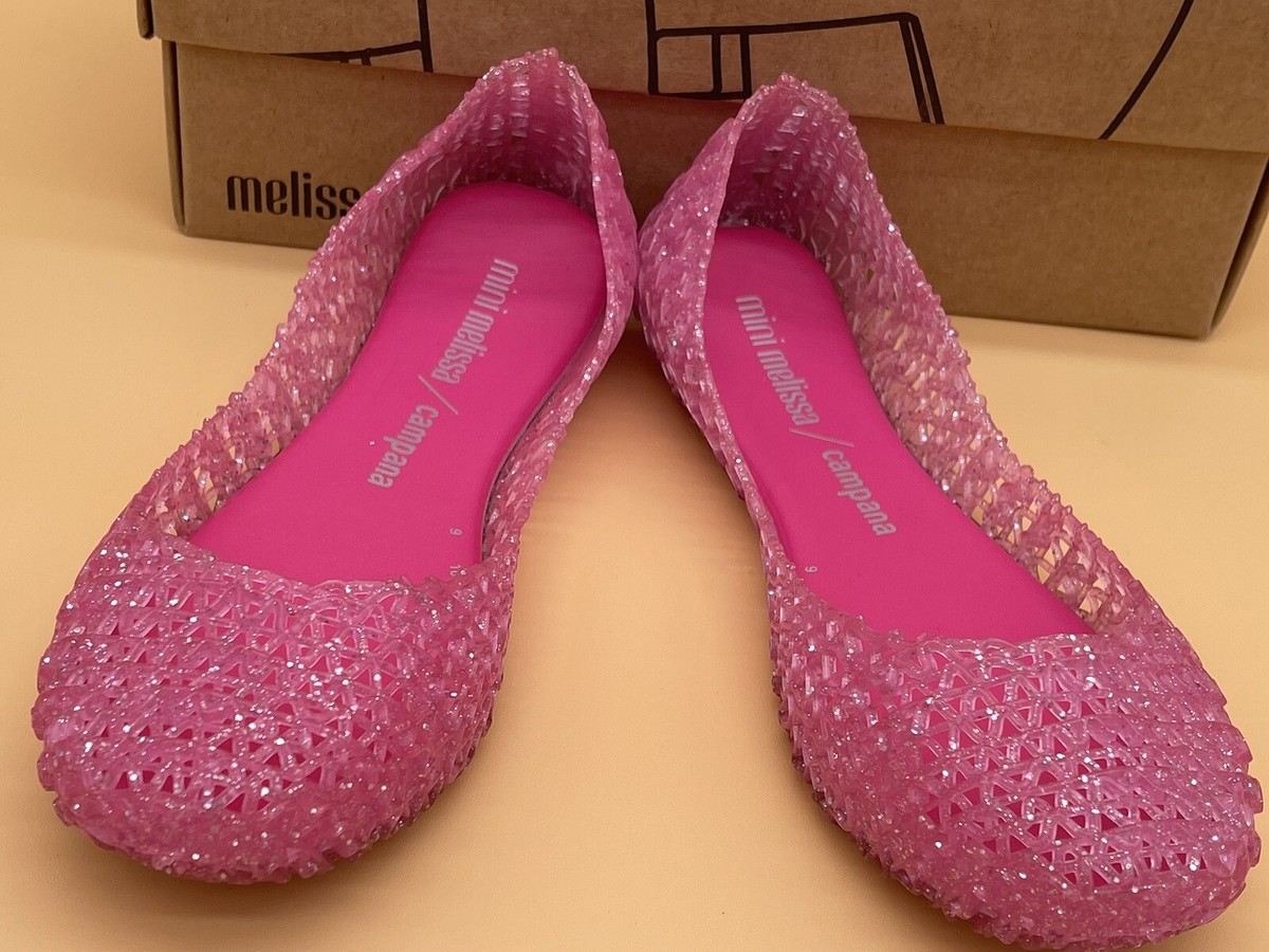 Campana Shoes Mini Melissa Campana Pink Glitter Mini Melissa