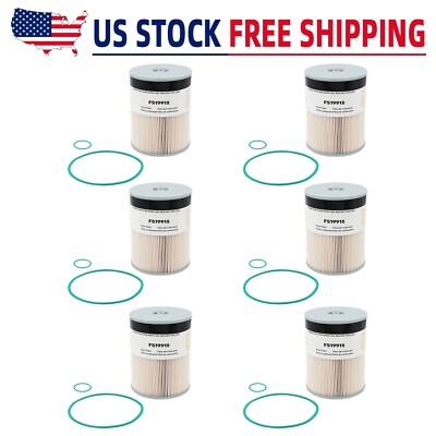 6*FS19915 Fuel Filter Water Separator Replaces Luber Finer L9915F, Wix 33655