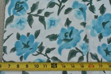 By 1/2 Yd, 35" Wide, Vintage 1940 s-60 s, Large Blue Green Floral Cotton,N5687