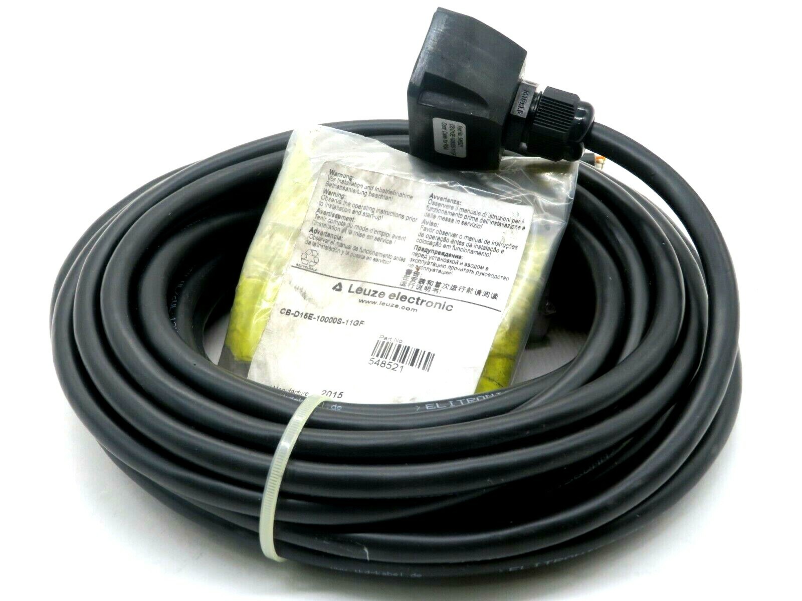 NEW LEUZE CB-D15E-10000S-11GF CONNECTOR CABLE 548521 CBD15E10000S11GF