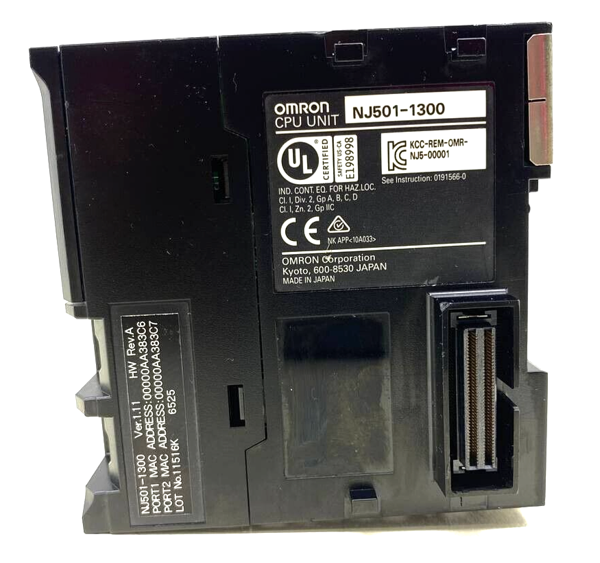 OMRON NJ501-1300 CPU UNIT & NJ-PA3001 POWER SUPPLY MODULE OMRON NJ501-1300 CPU UNIT & NJ-PA3001 POWER SUPPLY MODULE