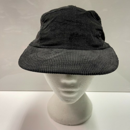 Corduroy 5 Panel Camp Cap Hat - Black 