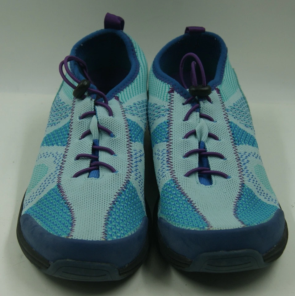 Zapatillas deportivas Sanita O2 para mujer talla 11 azul púrpura tejido elástico encaje zapatos cómodos Foto 4 de 4