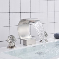 Waterfall Bathroom Basin Sink Faucet Tub Faucet Bathtub Faucet Brushed Nickel