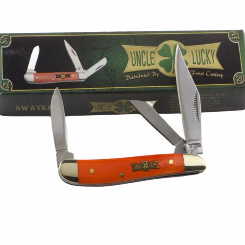 Frost Uncle Lucky Swayback Orange Bone Folding Pocket Knife