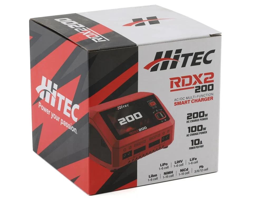Hitec RDX2 200 Dual Smart LiPo Battery Balance Charger 6S/10A/DC-200W/AC-100W - Image 3 of 4