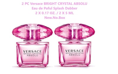 2 PC Versace Bright Crystal Absolu Eau de Parfum Splash Dabber 2X0.17 OZ UNBOXED
