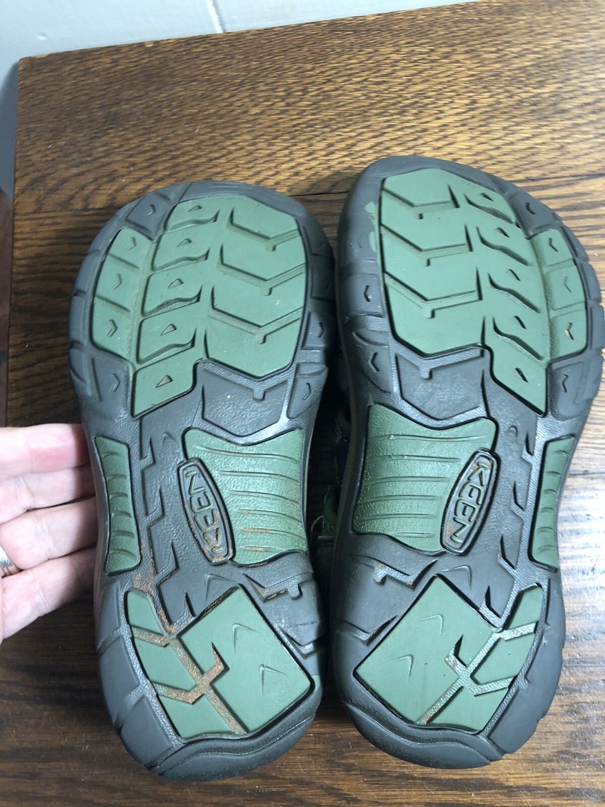 Sandali sportivi KEEN verde marrone mimetico TAGLIA 3 BAMBINI