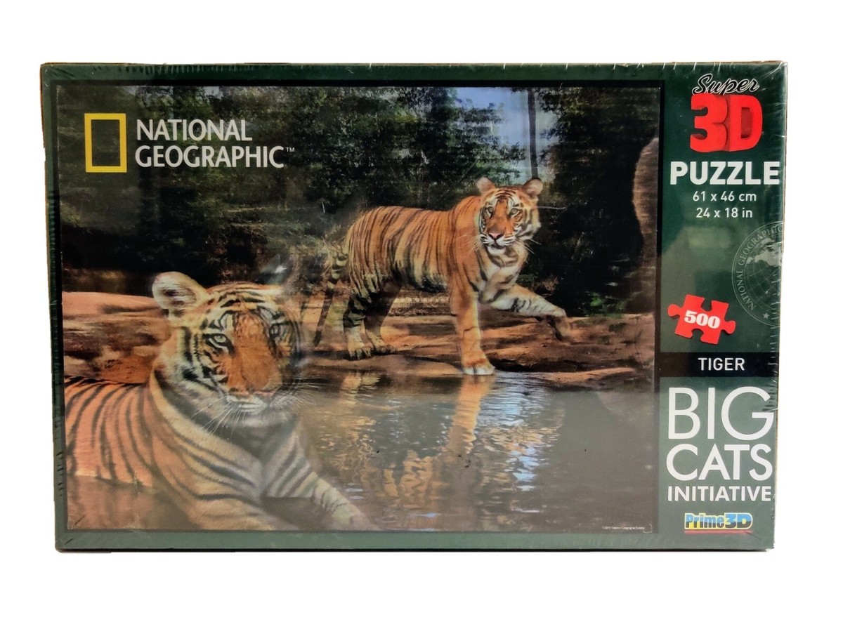 National Geographic Super 3D Puzzle Big Cats Tigers Initiative 500