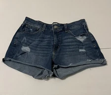 Signature By Levi’s Gold High Rise Distressed Cut Off Shorts Size 12 W:31 Blue