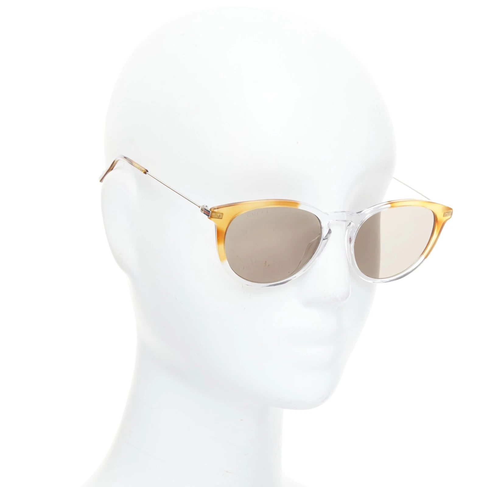 Lunettes de soleil squoval montures marron clair ombre GUCCI GG1048S