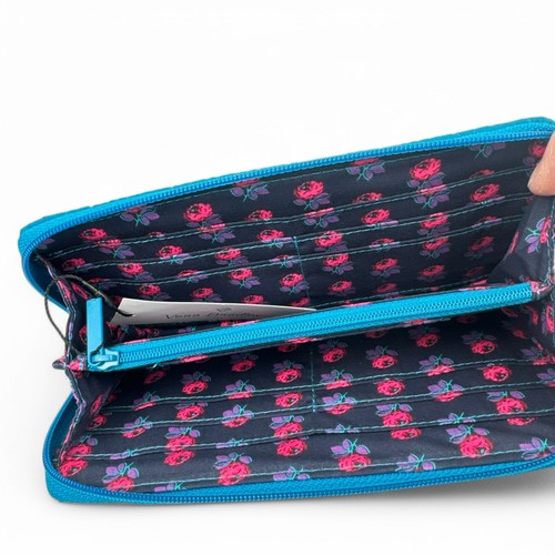 Portafoglio donna Vera Bradley fisarmonica trapuntato Bahama Bay pochette portafogli - nuovo con etichette - Foto 8 di 9