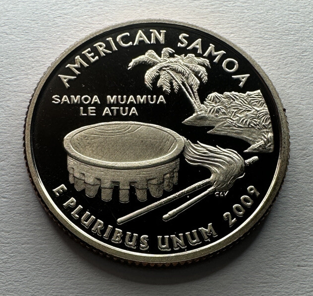 アメリカンサモア 2009年 クォーター 25c硬貨 傷や汚れあり】【アメリカ 50州25セント硬貨《アメリカンサモア》/2009