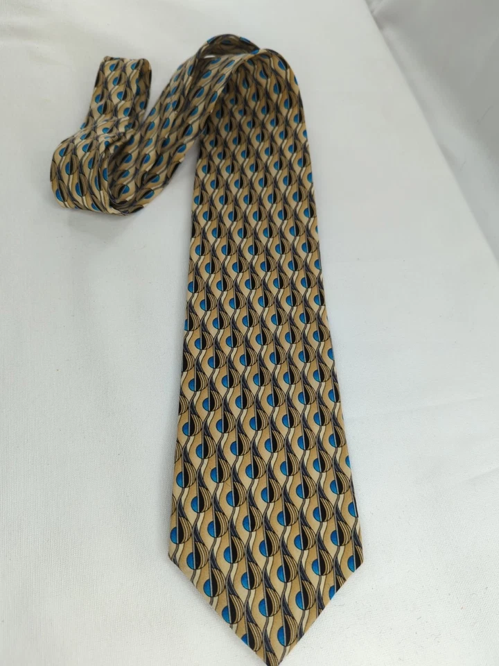 Corbata de Seda Christopher Reeve Azul Oro Hamlet Cita Stonehenge De Colección EE. UU. Foto 2 de 4